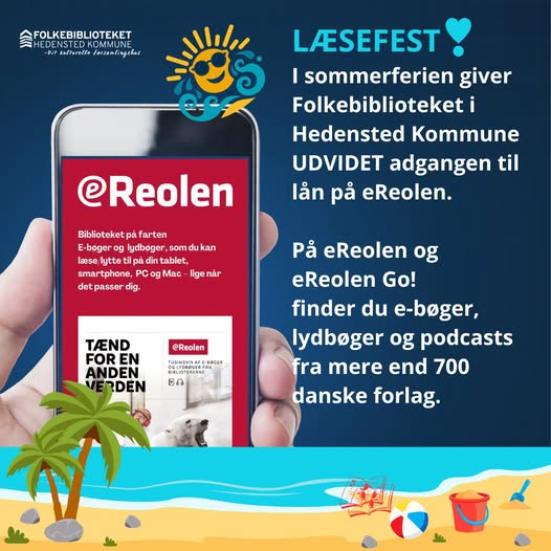 Plakat med eReolen på mobil