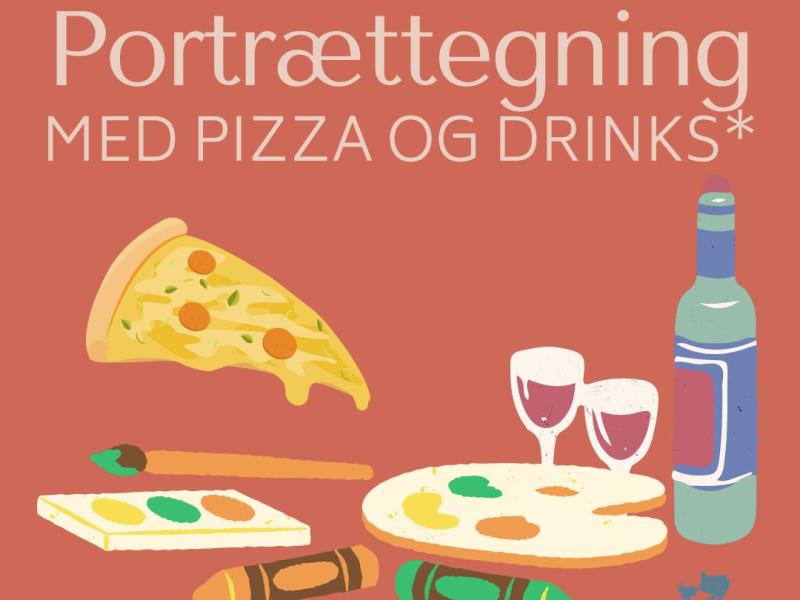 Pizza, drinks og maling