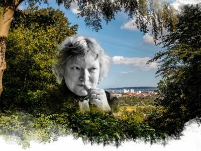 Inger Christensen på naturbaggrund