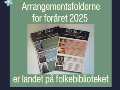 Billede af arrangementsfoldere for foråret 2025
