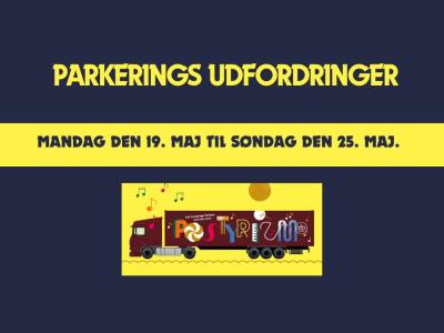 En lastbil med teksten Postyrium