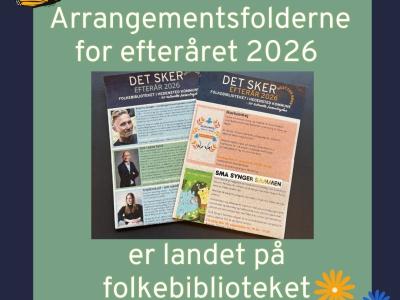 Billede af nye arrangementsfoldere for efteråret 2026