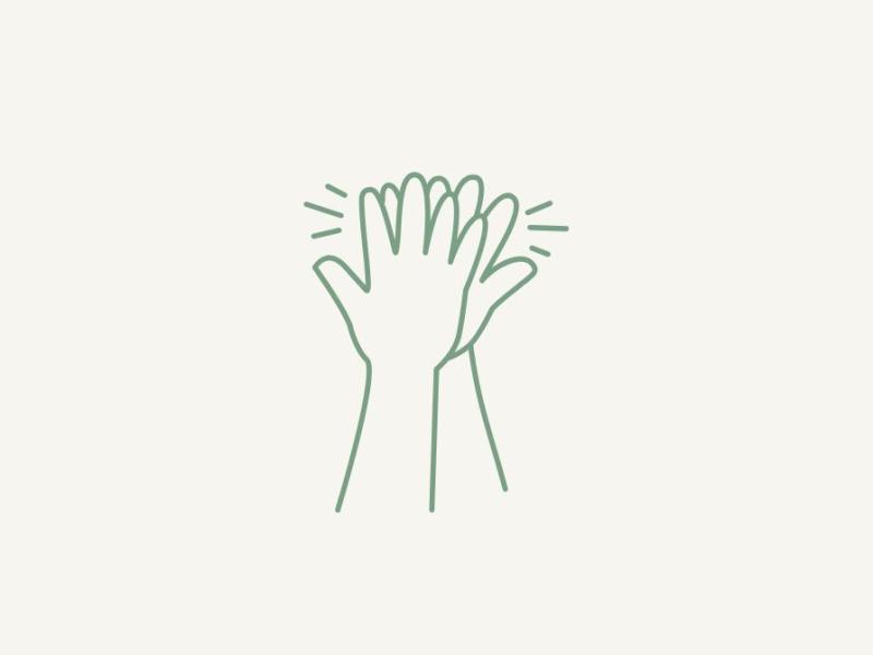 Hænder klapper i high five
