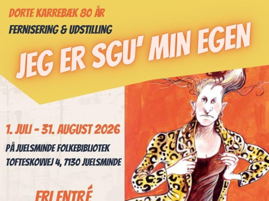 Plakat med fernisering og udstilling af Dorte Karrebæks værker